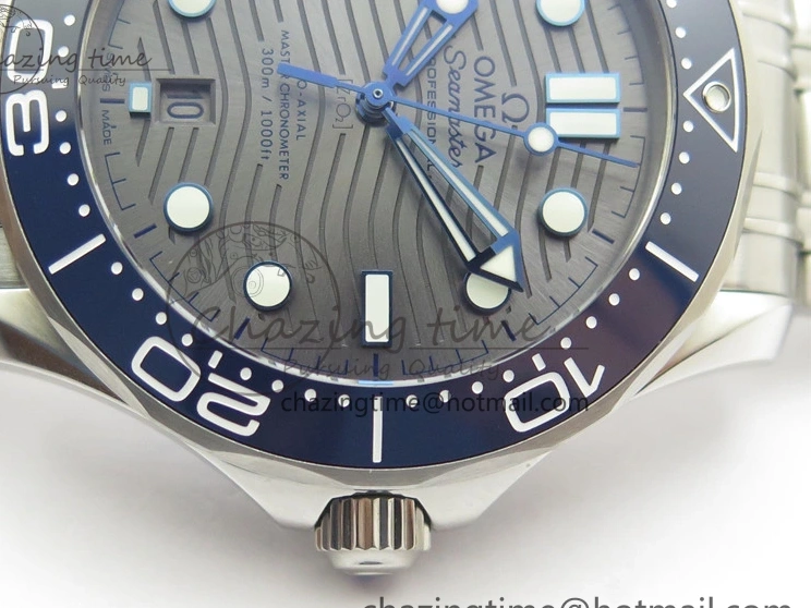 0324 Seamaster Diver 300M ORF 1:1 Best Edition Blue Ceramic Gray Dial on SS Bracelet A HighQuality 7867
